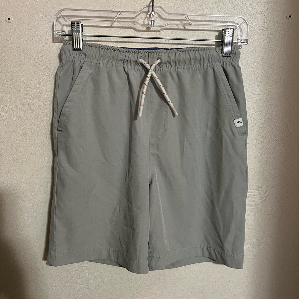 TOMMY BAHAMA Classic Athletic Casual Lightweight Shorts Grey White Boy's Size L